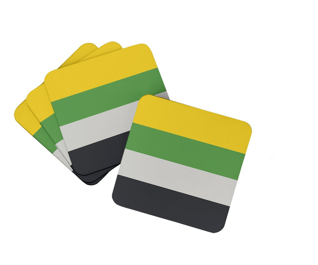 Skiliosexual Pride Foam Coasters Set of 4 Cup Coasters for Indoor Outdoor, Tabletop Protection, Anti Slip, Mouse pad Material