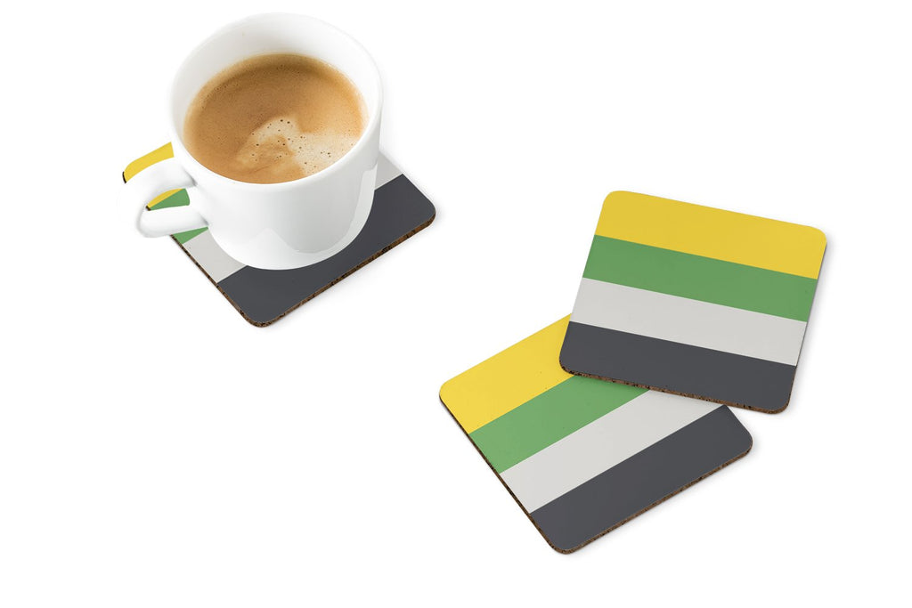 Skiliosexual Pride Foam Coasters Set of 4 Cup Coasters for Indoor Outdoor, Tabletop Protection, Anti Slip, Mouse pad Material