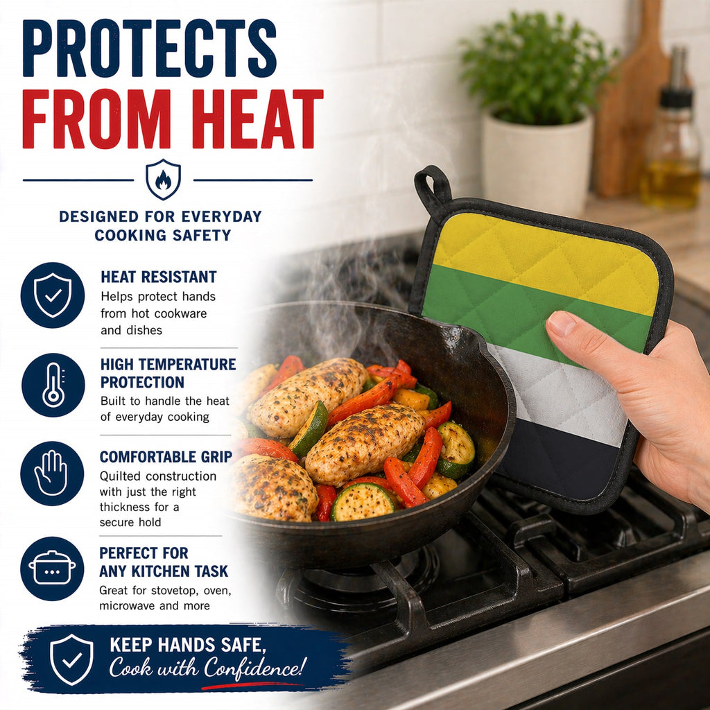 Skiliosexual Pride Pot Holder Set of 2 Heat Resistant Quilted Hot Pads 7.5 x 7.5 Inch, Insulated Kitchen Trivets for Cooking & Baking