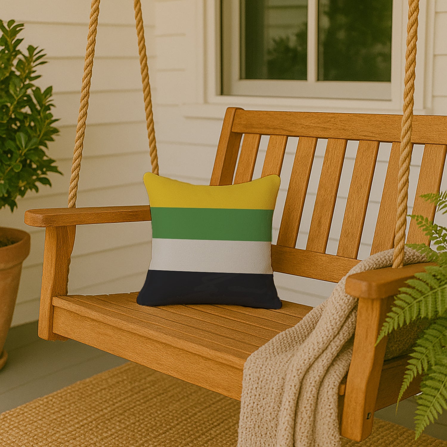 Skiliosexual Pride Decorative Throw Pillow 14x14 Indoor Outdoor Accent Cushion, Fabric Cover with Insert for Sofa, Bed, Porch & Living Room