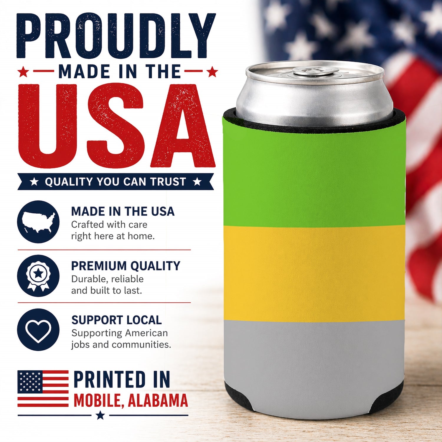 Lithromantic Pride Can or Bottle Hugger Cooler Sleeve for Standard 12 oz Cans, Insulated Foam Beer & Soda Can Hugger Reusable