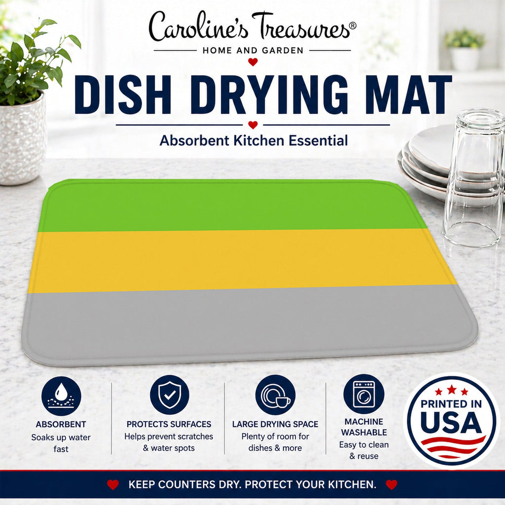 Lithromantic Pride Dish Drying Mat Absorbent Dish Drying Mat Pad for Kitchen Counter Dish Drainer Mat for Countertop, 14 x 21", Multicolor
