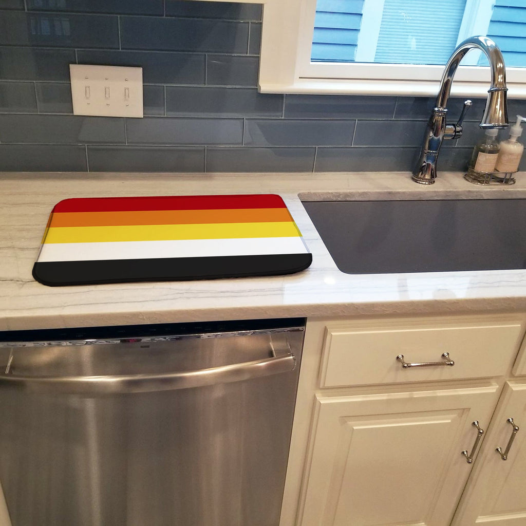 Lithsexual Pride Dish Drying Mat Absorbent Dish Drying Mat Pad for Kitchen Counter Dish Drainer Mat for Countertop, 14 x 21", Multicolor