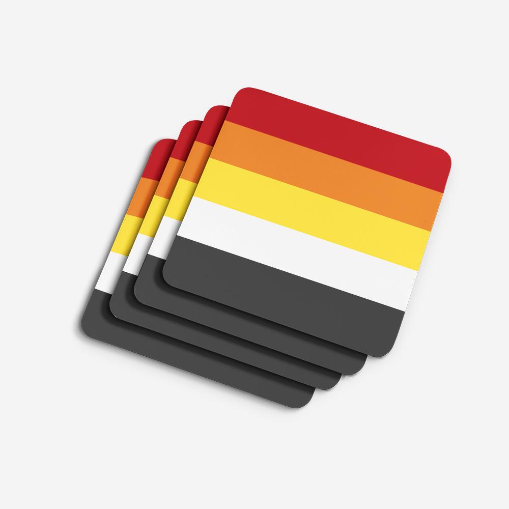Lithsexual Pride Foam Coasters Set of 4 Cup Coasters for Indoor Outdoor, Tabletop Protection, Anti Slip, Mouse pad Material