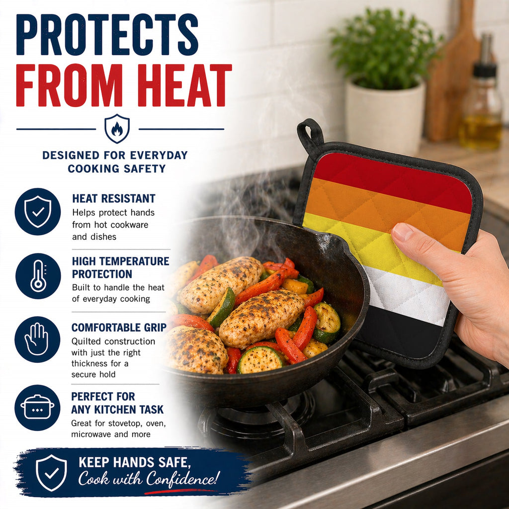 Lithsexual Pride Pot Holder Set of 2 Heat Resistant Quilted Hot Pads 7.5 x 7.5 Inch, Insulated Kitchen Trivets for Cooking & Baking