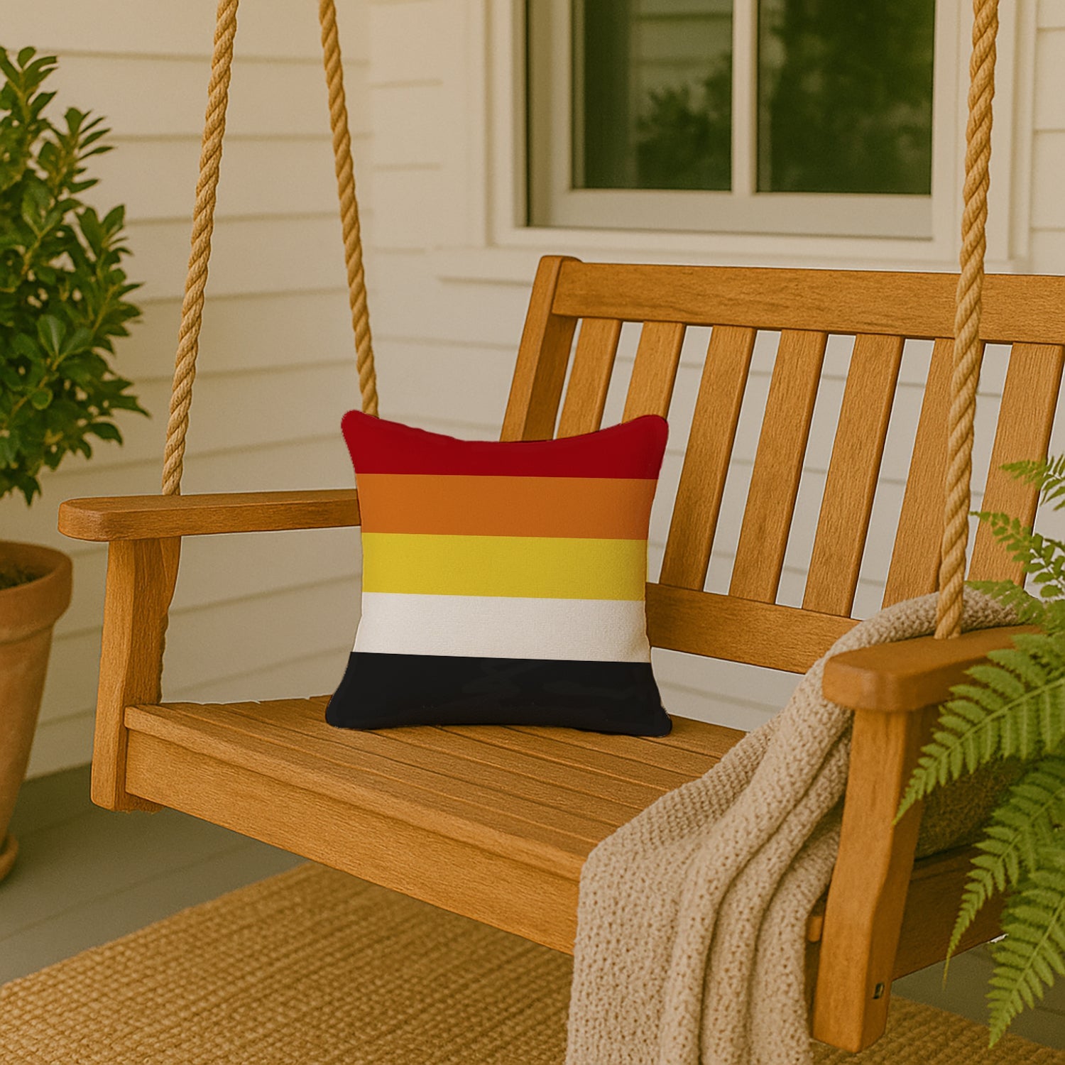 Lithsexual Pride Decorative Throw Pillow 14x14 Indoor Outdoor Accent Cushion, Fabric Cover with Insert for Sofa, Bed, Porch & Living Room