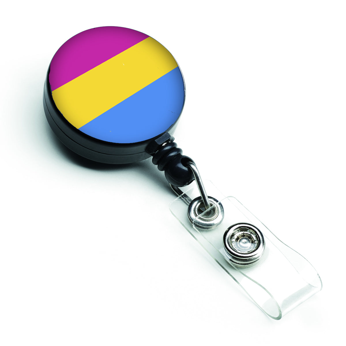 Pansexual Pride Retractable Badge Reel for Nurses ID Badge Holder with Clip Retractable Employee Badge Holder, Belt Clip