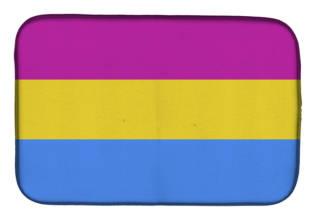 Pansexual Pride Dish Drying Mat Absorbent Dish Drying Mat Pad for Kitchen Counter Dish Drainer Mat for Countertop, 14 x 21", Multicolor