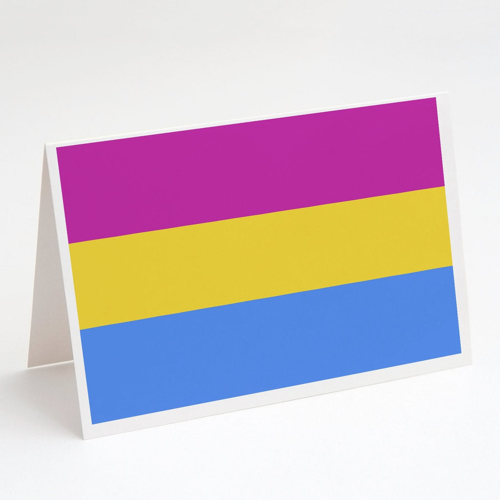 Pansexual Pride Greeting Cards Pack of 8 Blank Cards with Envelopes Whimsical A7 Size 5x7