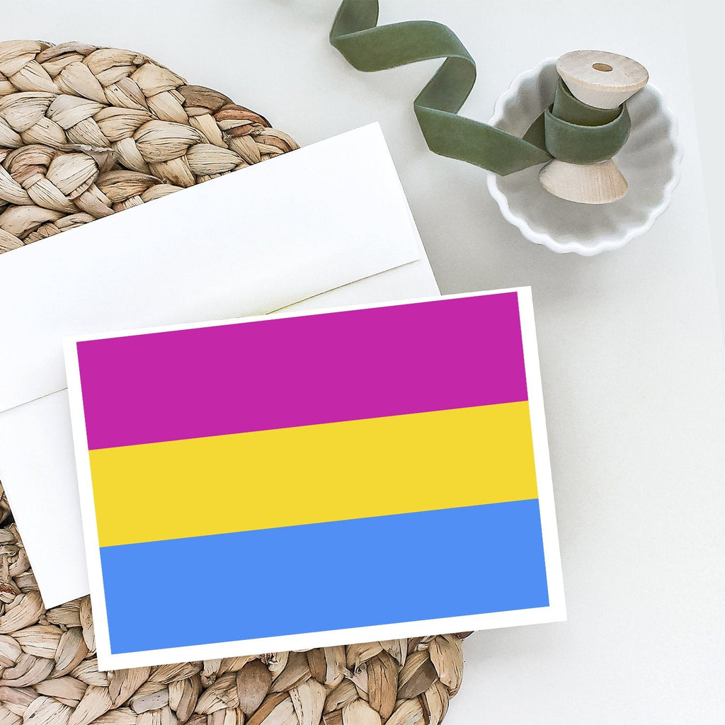 Pansexual Pride Greeting Cards Pack of 8 Blank Cards with Envelopes Whimsical A7 Size 5x7