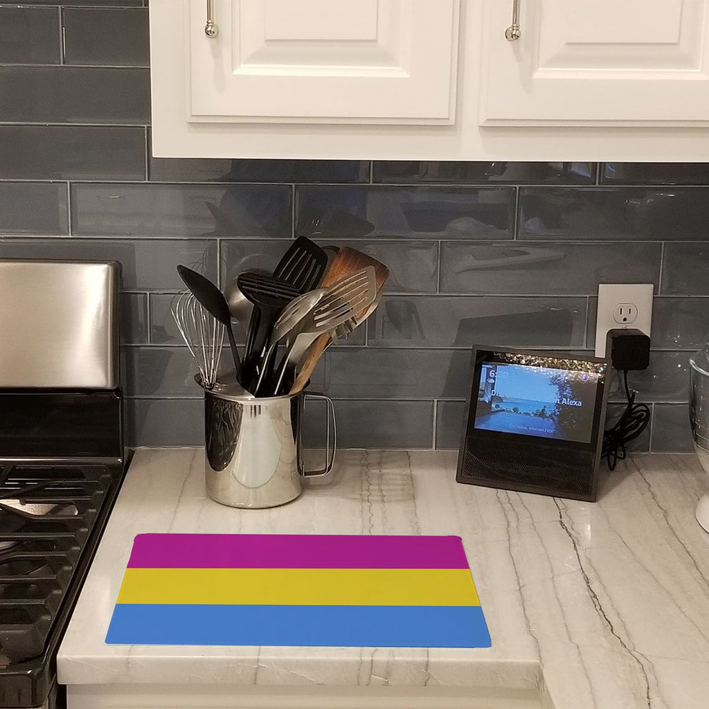 Pansexual Pride Cutting Board Tempered Glass Kitchen Cutting Surface, Heat Resistant Chopping, Non-Slip Feet, Food Prep & Serving