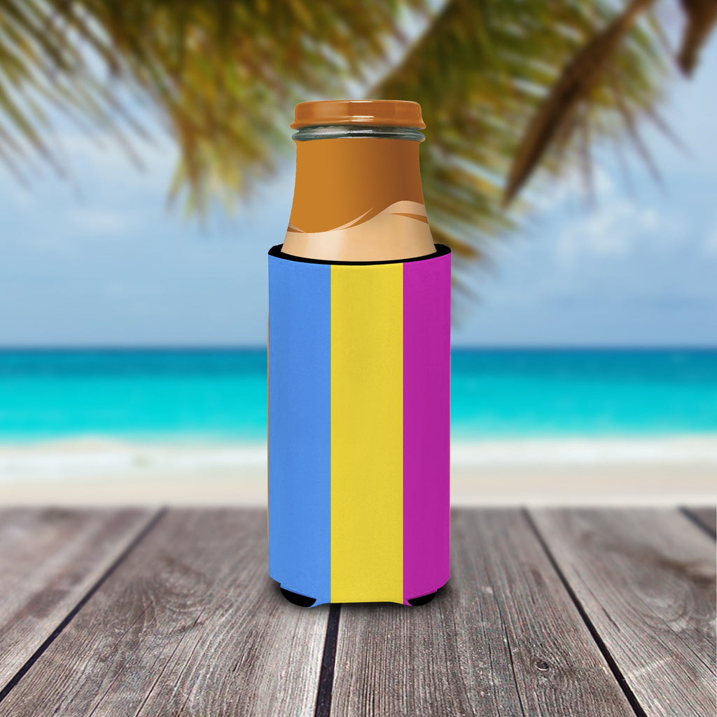 Pansexual Pride Slim Can Hugger , Insulated Foam Hugger for 12 oz Slim Cans, Beer Bottles & Water Bottles, Printed in USA