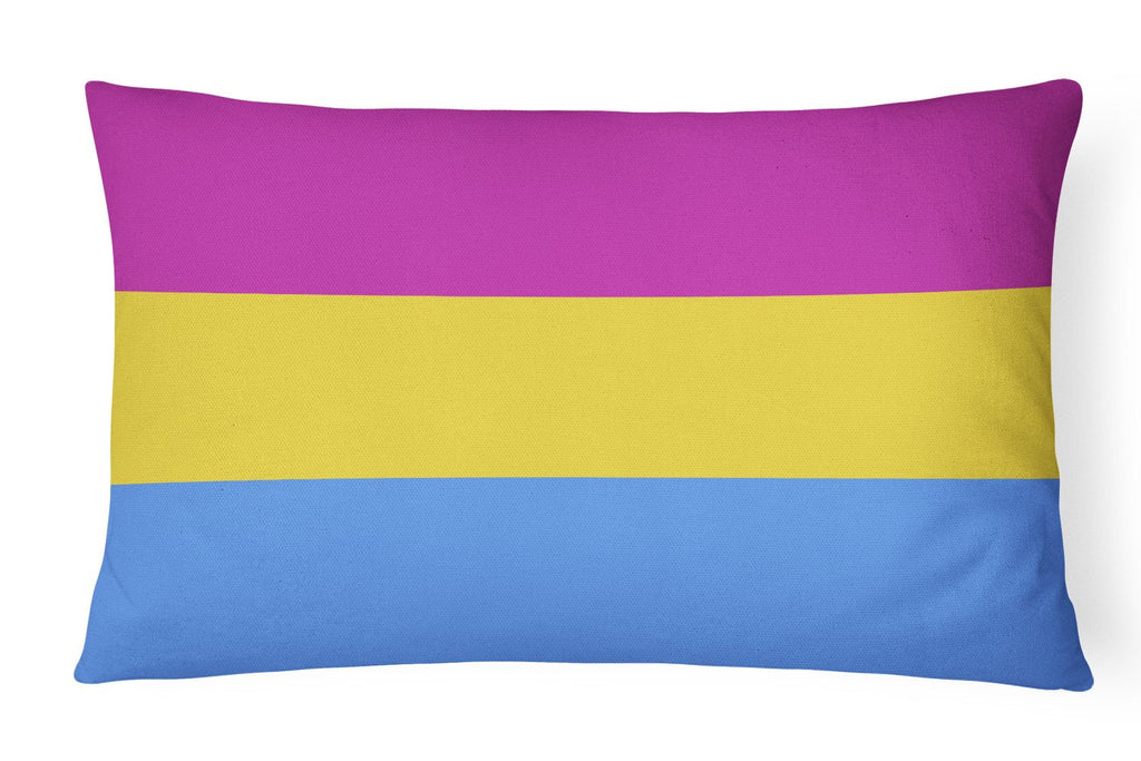 Pansexual Pride Decorative Throw Pillow 12x16 Indoor Outdoor Accent Cushion, Fabric Cover with Insert for Sofa, Bed, Porch & Living Room
