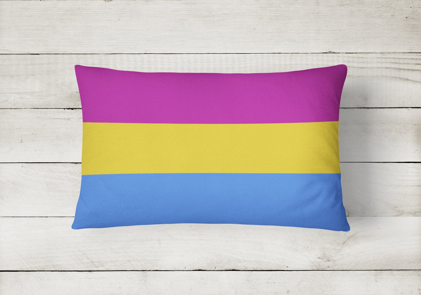 Pansexual Pride Decorative Throw Pillow 12x16 Indoor Outdoor Accent Cushion, Fabric Cover with Insert for Sofa, Bed, Porch & Living Room
