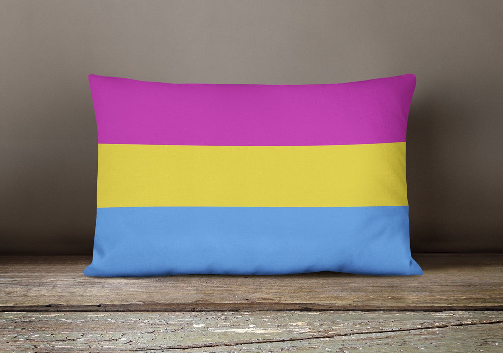 Pansexual Pride Decorative Throw Pillow 12x16 Indoor Outdoor Accent Cushion, Fabric Cover with Insert for Sofa, Bed, Porch & Living Room