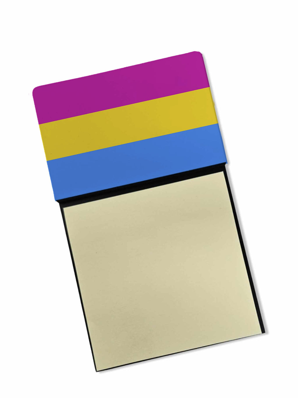 Pansexual Pride Watercolor Sticky Note Holder Refillable Dispenser Desk Accessory 3x3 Pad Gift