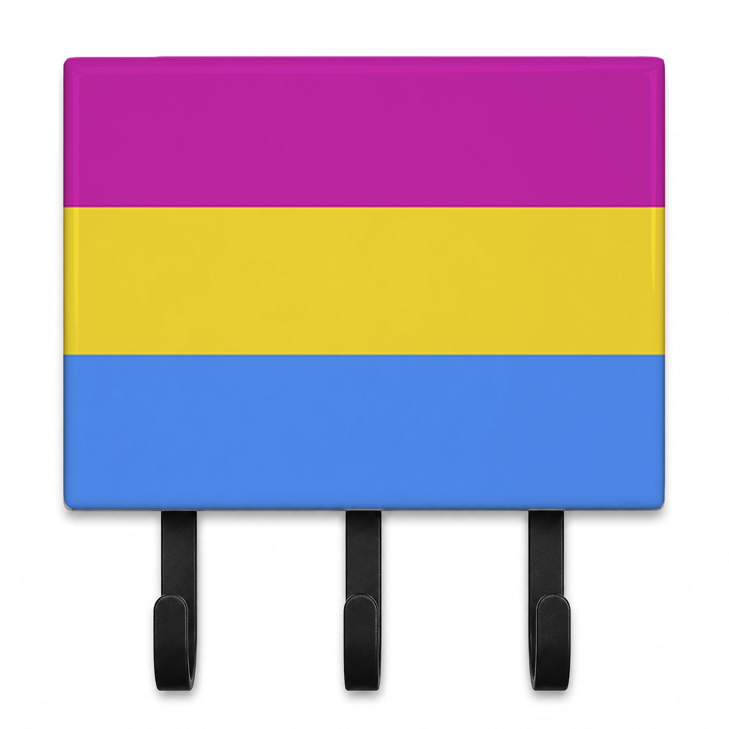 Pansexual Pride Leash or Key Holder Wall Hooks, Coat Rack Wall Mount, for Hanging Keys, Towels, Aprons, Leashes