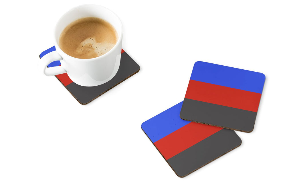 Polyamorous Pride Foam Coasters Set of 4 Cup Coasters for Indoor Outdoor, Tabletop Protection, Anti Slip, Mouse pad Material