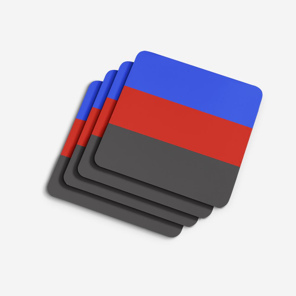 Polyamorous Pride Foam Coasters Set of 4 Cup Coasters for Indoor Outdoor, Tabletop Protection, Anti Slip, Mouse pad Material
