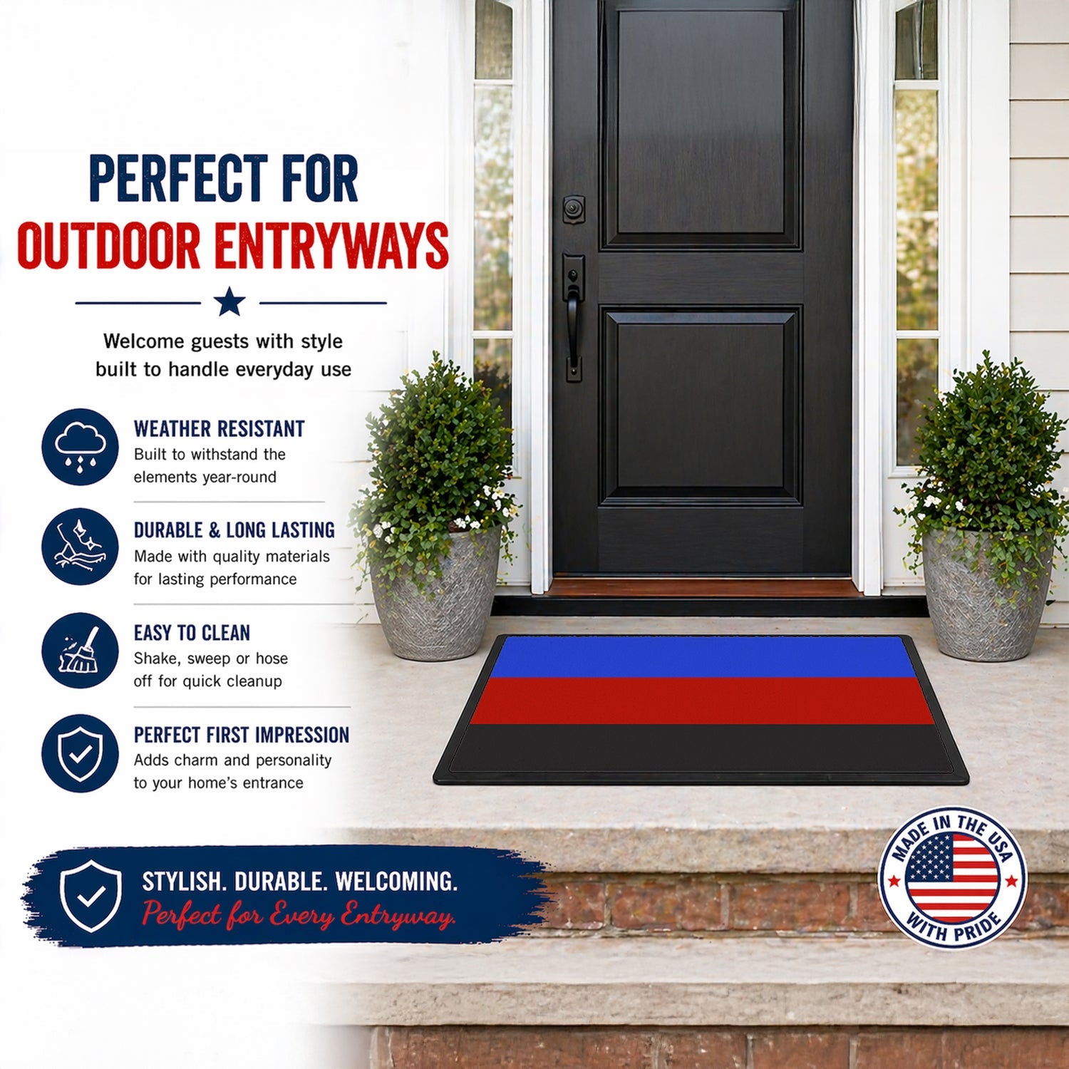 Polyamorous Pride Doormat Indoor Outdoor 24H X 36W Front Door Mat Rugs for Entryway, Non Slip Washable Low Pile,