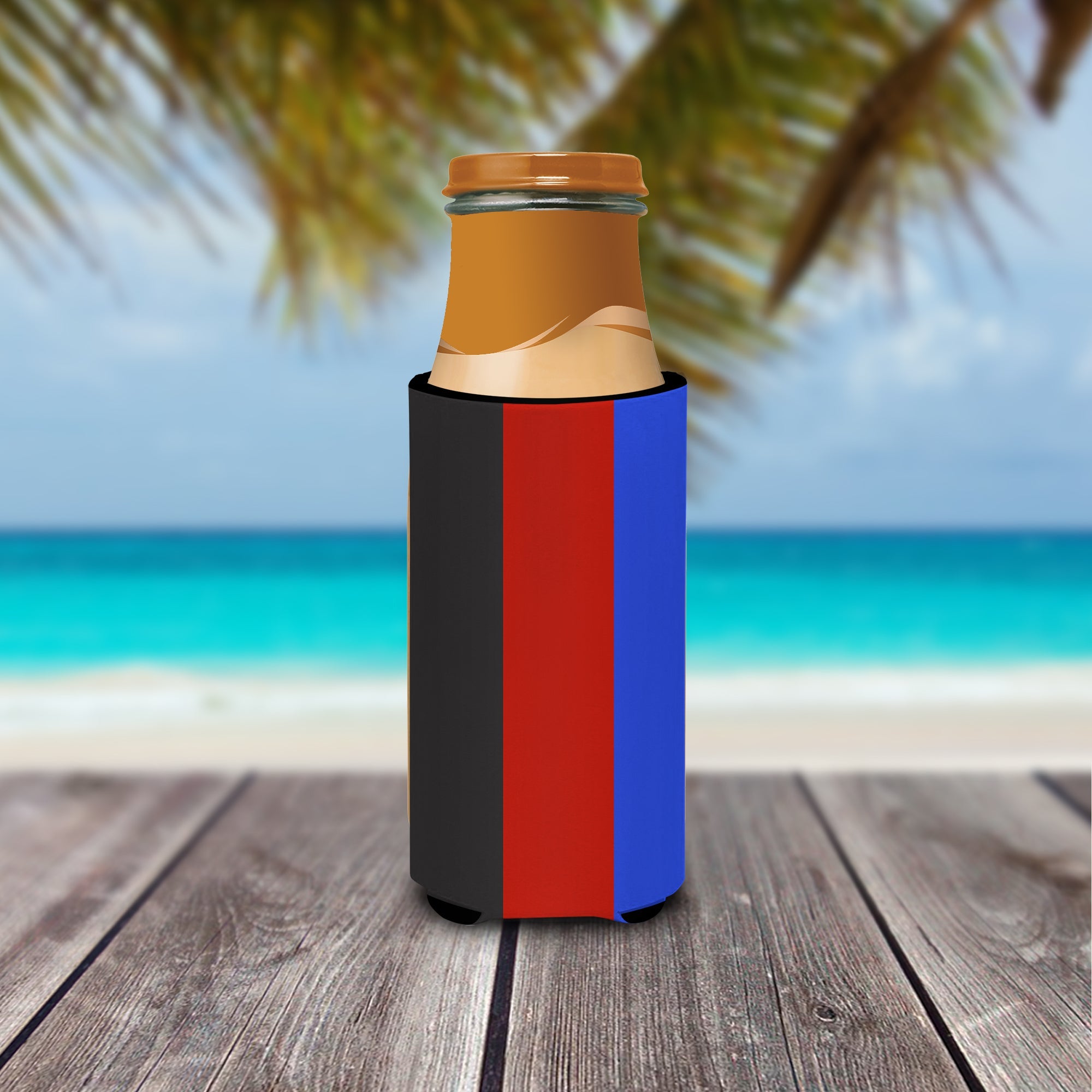 Polyamorous Pride Slim Can Hugger , Insulated Foam Hugger for 12 oz Slim Cans, Beer Bottles & Water Bottles, Printed in USA
