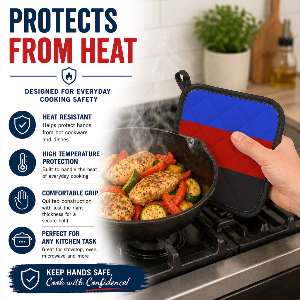 Polyamorous Pride Pot Holder Set of 2 Heat Resistant Quilted Hot Pads 7.5 x 7.5 Inch, Insulated Kitchen Trivets for Cooking & Baking