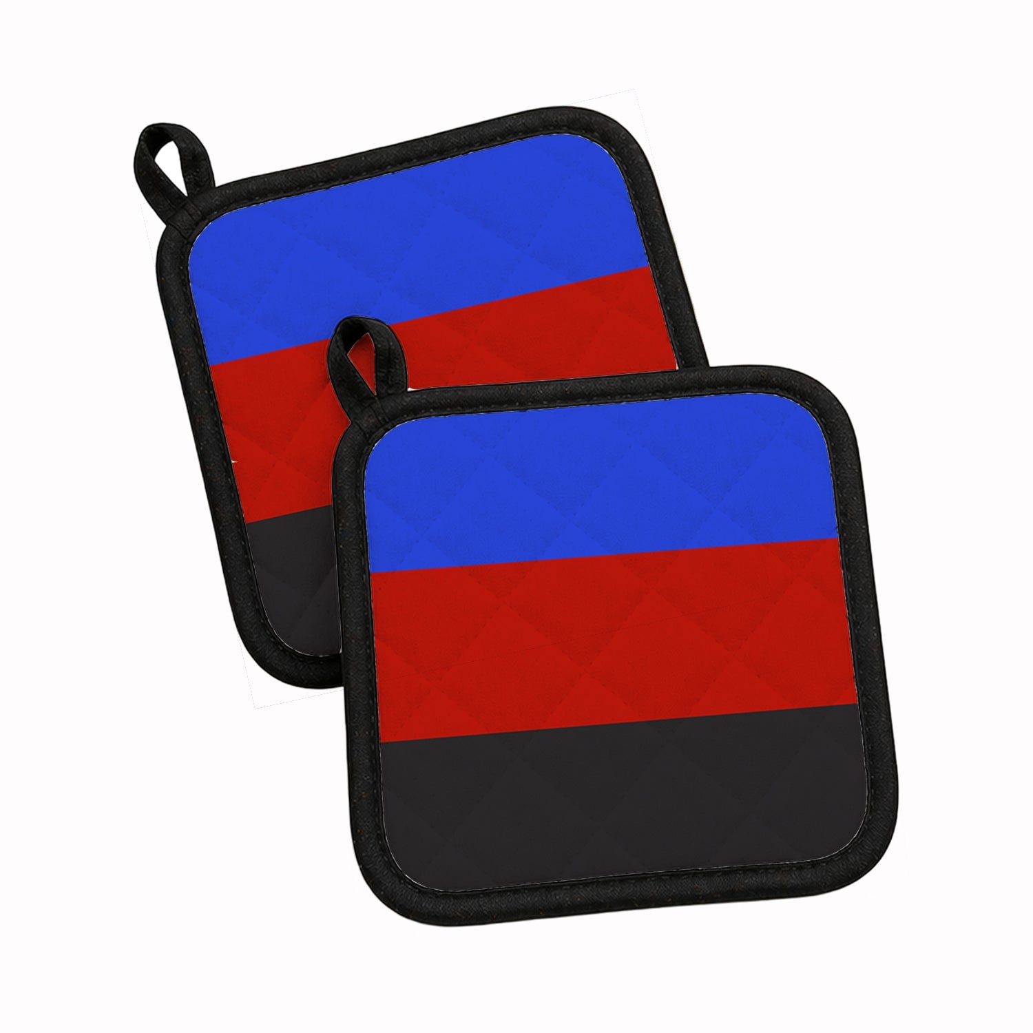 Polyamorous Pride Pot Holder Set of 2 Heat Resistant Quilted Hot Pads 7.5 x 7.5 Inch, Insulated Kitchen Trivets for Cooking & Baking