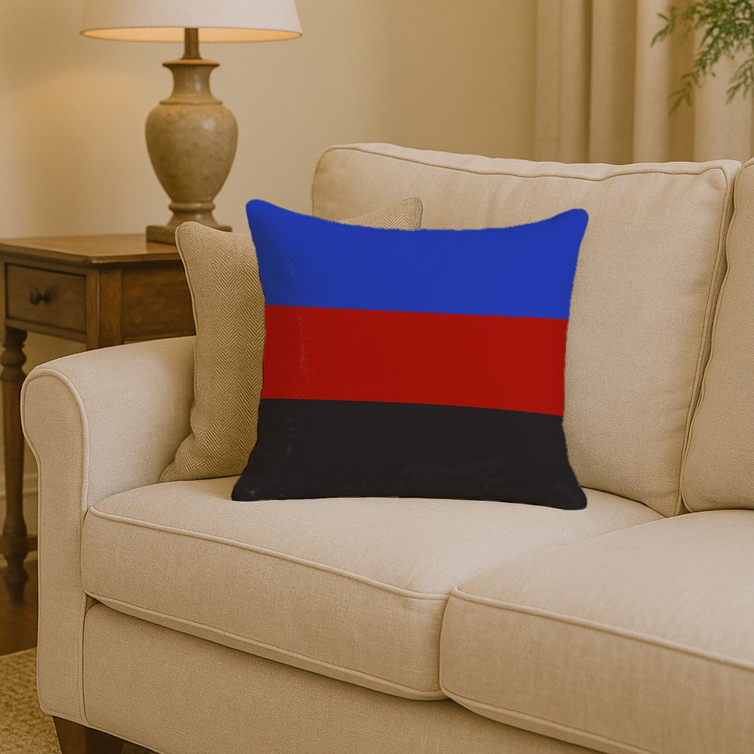Polyamorous Pride Decorative Throw Pillow 14x14 Indoor Outdoor Accent Cushion, Fabric Cover with Insert for Sofa, Bed, Porch & Living Room