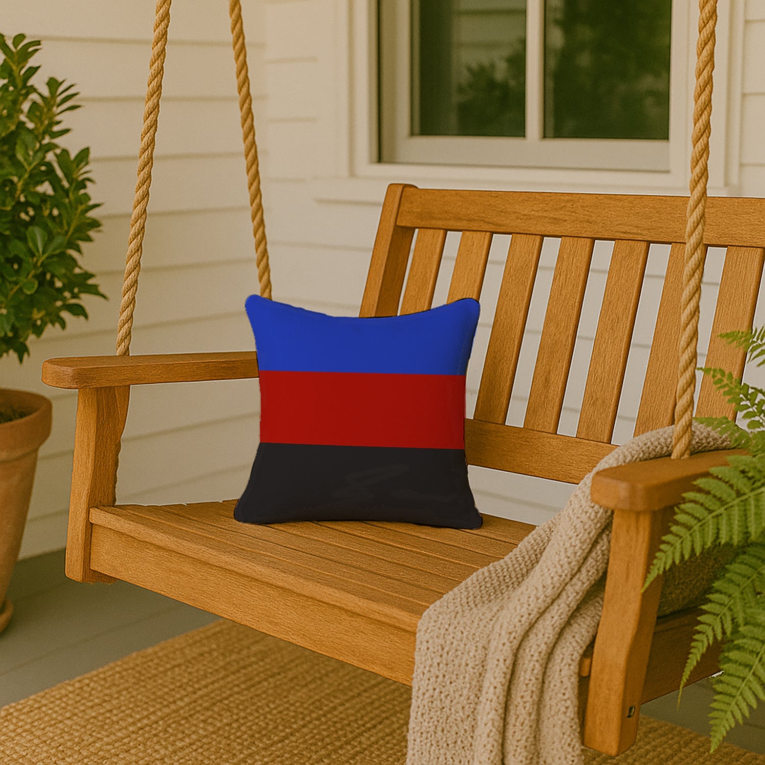 Polyamorous Pride Decorative Throw Pillow 14x14 Indoor Outdoor Accent Cushion, Fabric Cover with Insert for Sofa, Bed, Porch & Living Room