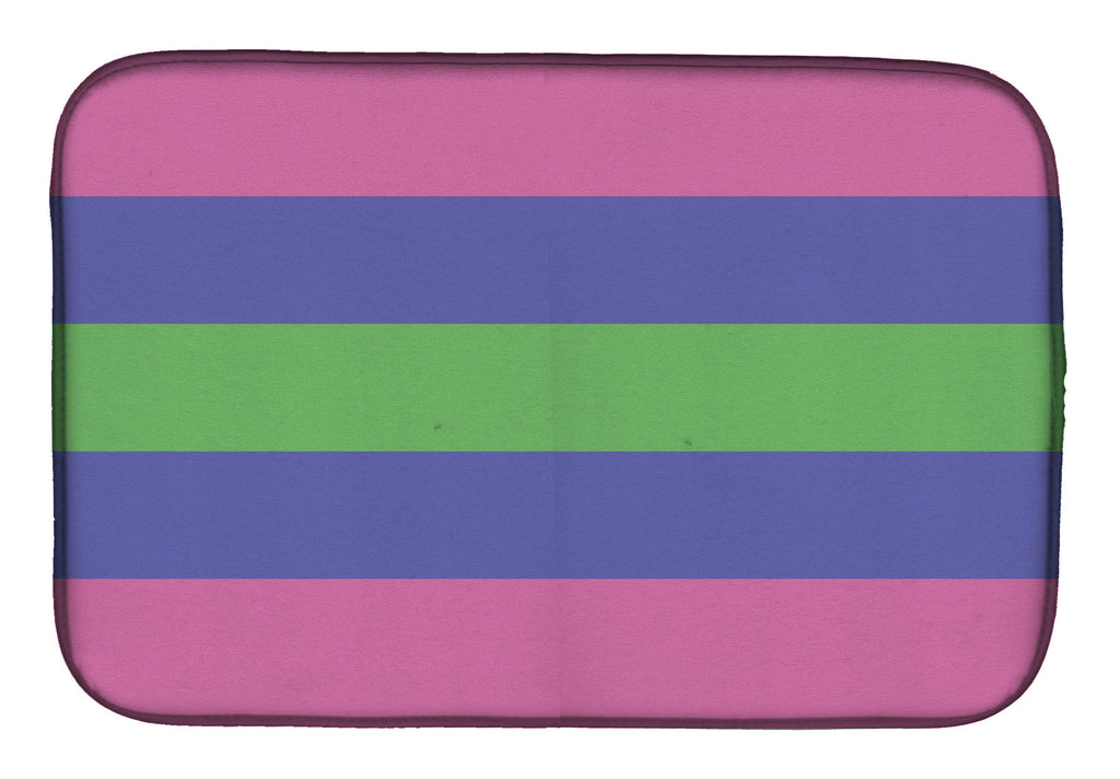 Trigender Pride Dish Drying Mat Absorbent Dish Drying Mat Pad for Kitchen Counter Dish Drainer Mat for Countertop, 14 x 21", Multicolor