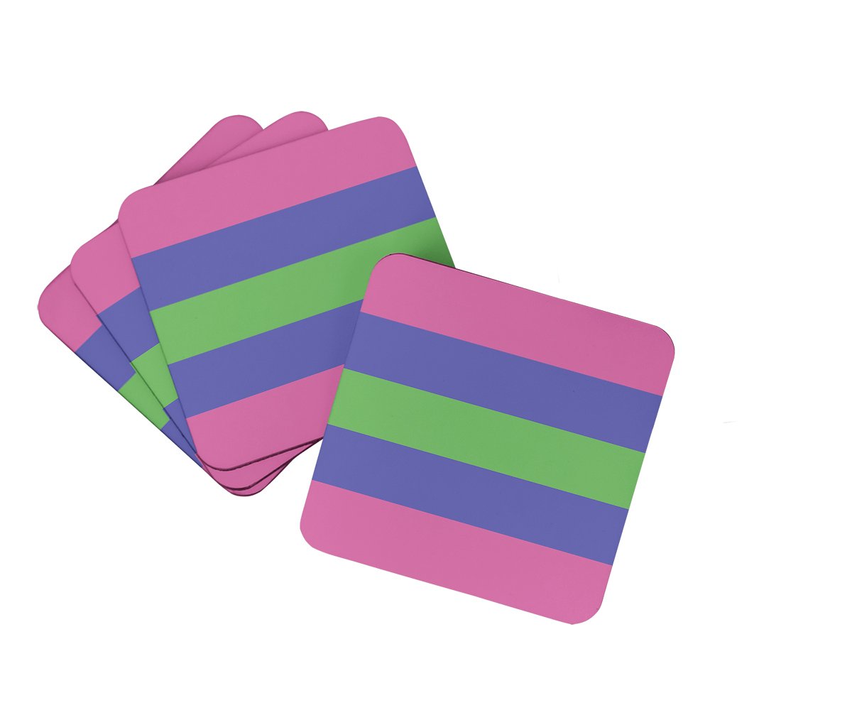Trigender Pride Foam Coasters Set of 4 Cup Coasters for Indoor Outdoor, Tabletop Protection, Anti Slip, Mouse pad Material