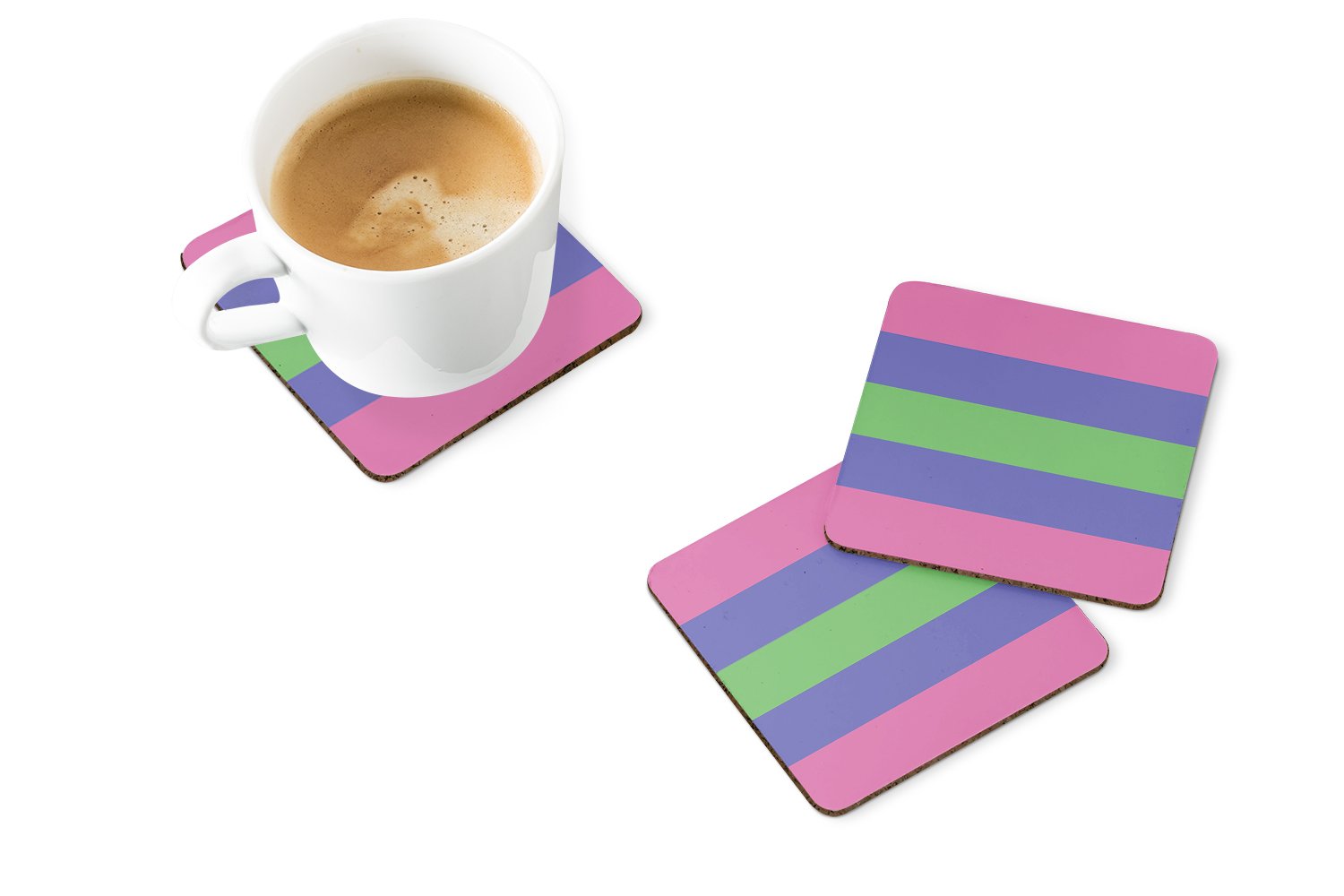 Trigender Pride Foam Coasters Set of 4 Cup Coasters for Indoor Outdoor, Tabletop Protection, Anti Slip, Mouse pad Material