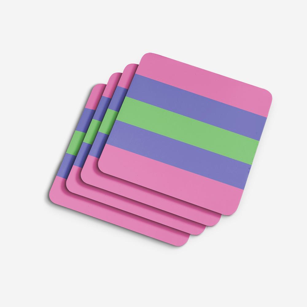 Trigender Pride Foam Coasters Set of 4 Cup Coasters for Indoor Outdoor, Tabletop Protection, Anti Slip, Mouse pad Material
