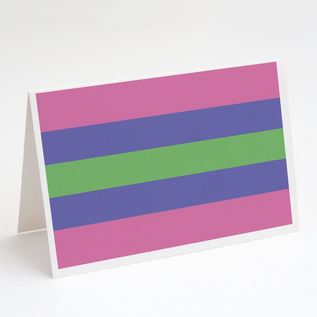 Trigender Pride Greeting Cards Pack of 8 Blank Cards with Envelopes Whimsical A7 Size 5x7