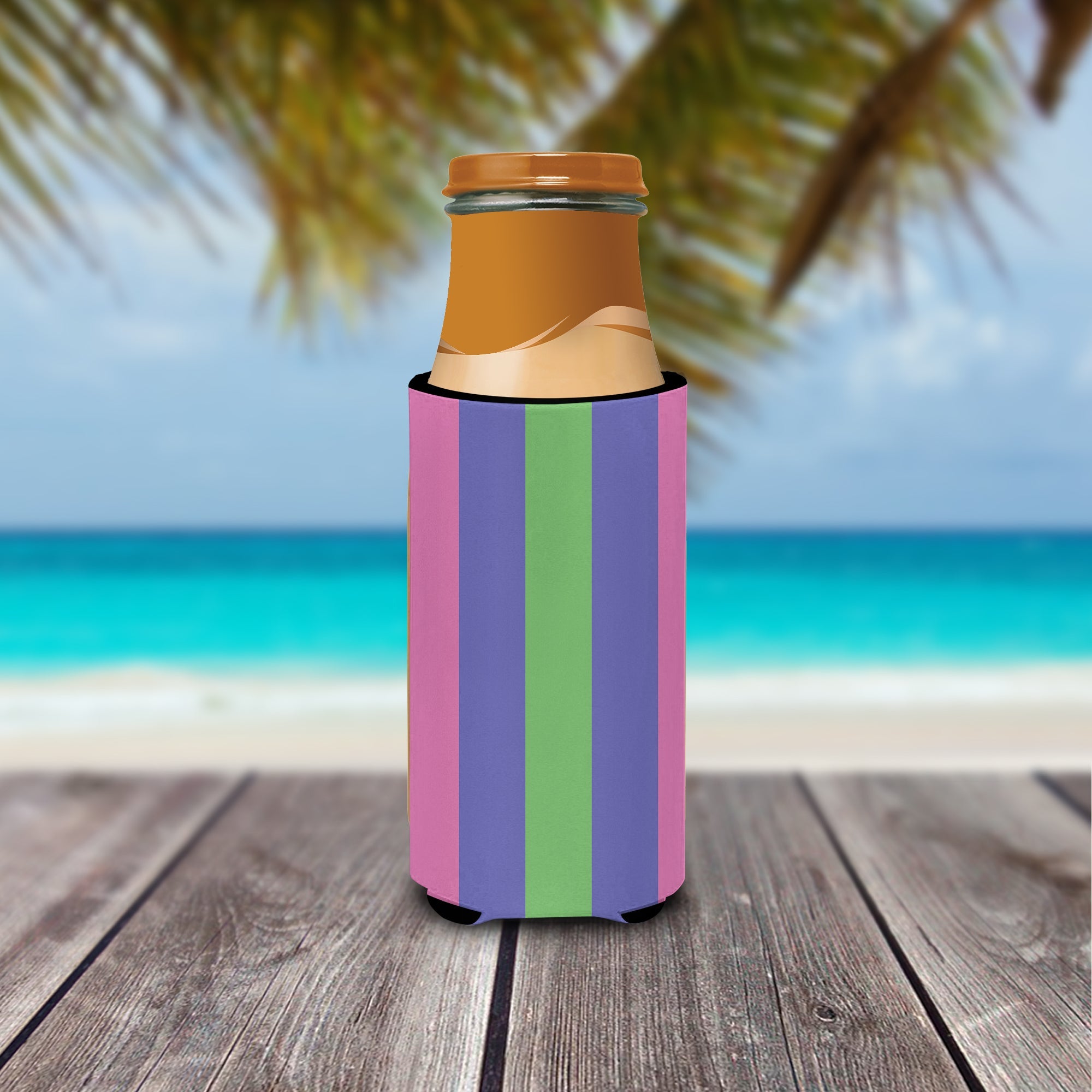 Trigender Pride Slim Can Hugger , Insulated Foam Hugger for 12 oz Slim Cans, Beer Bottles & Water Bottles, Printed in USA