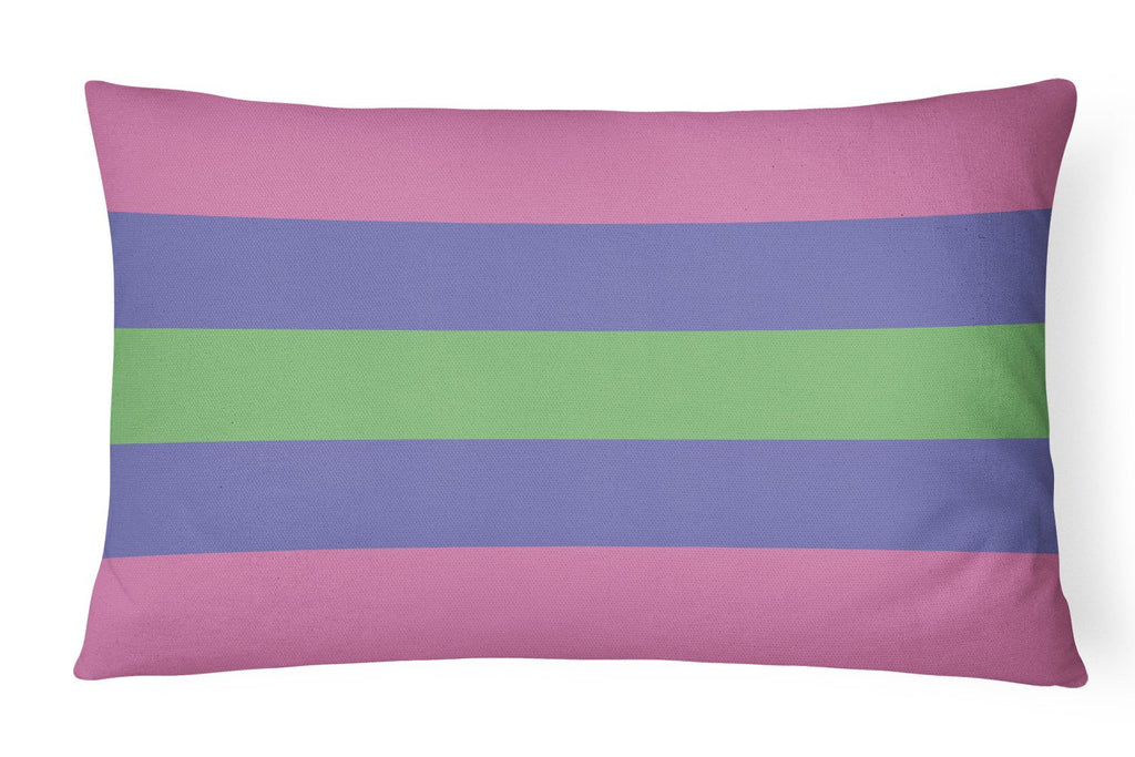 Trigender Pride Decorative Throw Pillow 12x16 Indoor Outdoor Accent Cushion, Fabric Cover with Insert for Sofa, Bed, Porch & Living Room