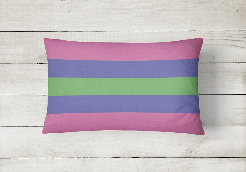 Trigender Pride Decorative Throw Pillow 12x16 Indoor Outdoor Accent Cushion, Fabric Cover with Insert for Sofa, Bed, Porch & Living Room