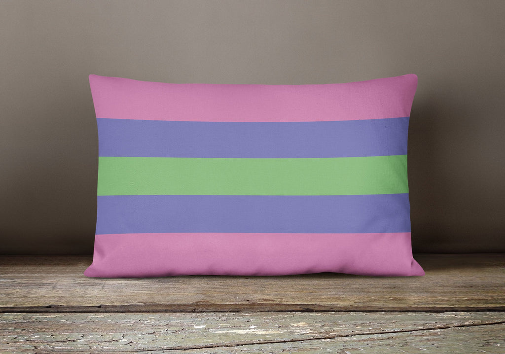 Trigender Pride Decorative Throw Pillow 12x16 Indoor Outdoor Accent Cushion, Fabric Cover with Insert for Sofa, Bed, Porch & Living Room