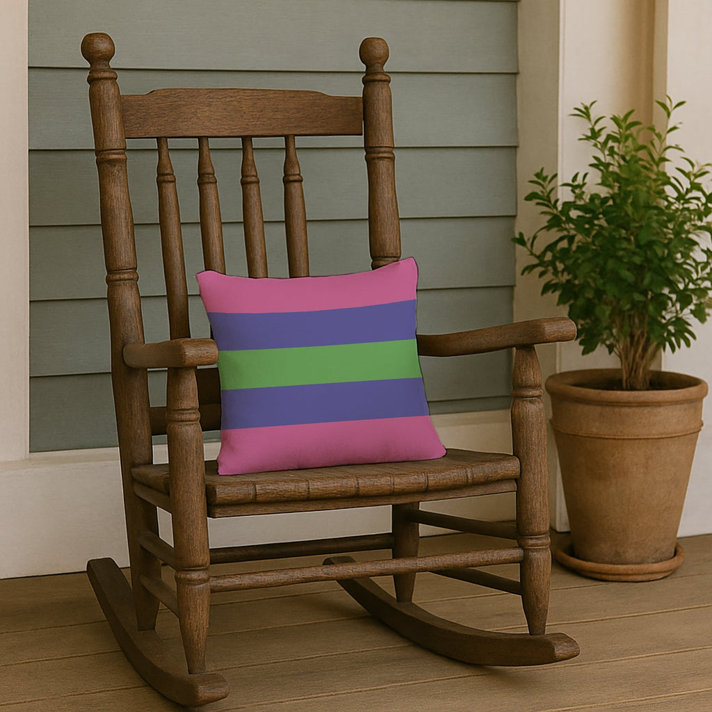 Trigender Pride Decorative Throw Pillow 14x14 Indoor Outdoor Accent Cushion, Fabric Cover with Insert for Sofa, Bed, Porch & Living Room