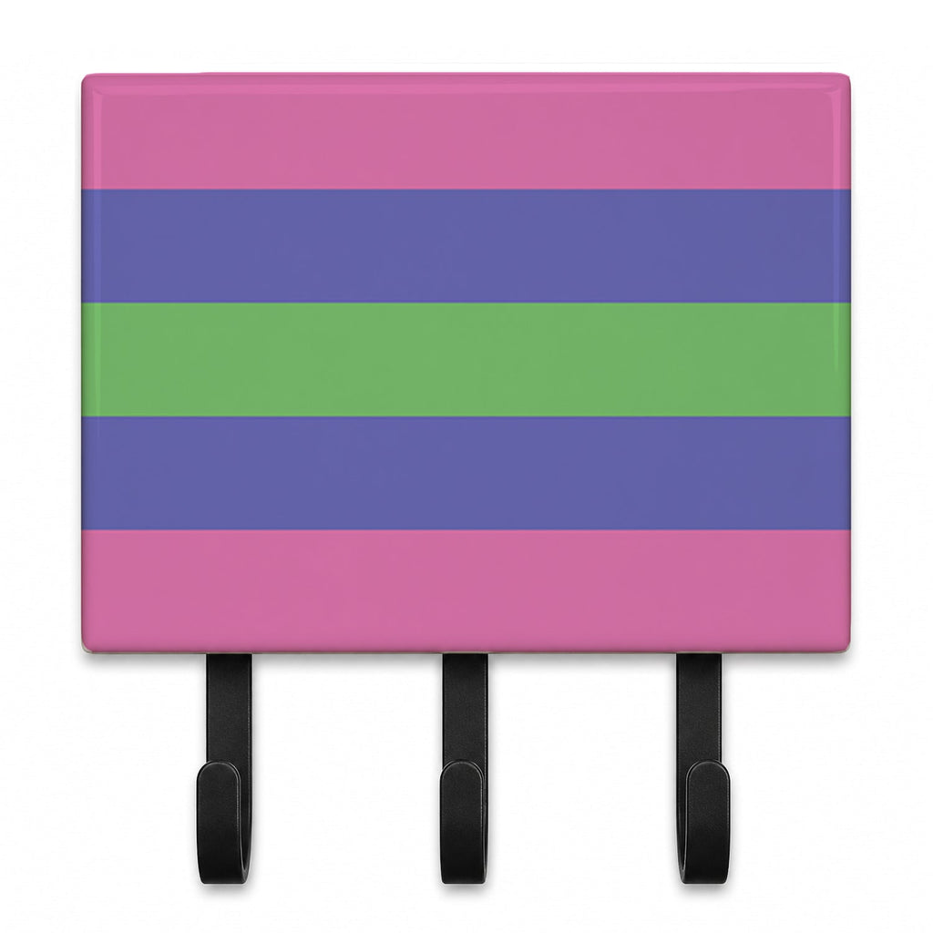 Trigender Pride Leash or Key Holder Wall Hooks, Coat Rack Wall Mount, for Hanging Keys, Towels, Aprons, Leashes