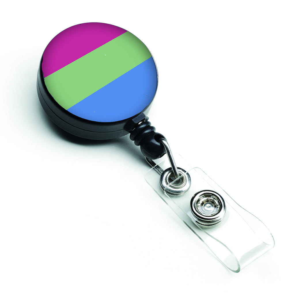 Polisexual Pride Retractable Badge Reel for Nurses ID Badge Holder with Clip Retractable Employee Badge Holder, Belt Clip