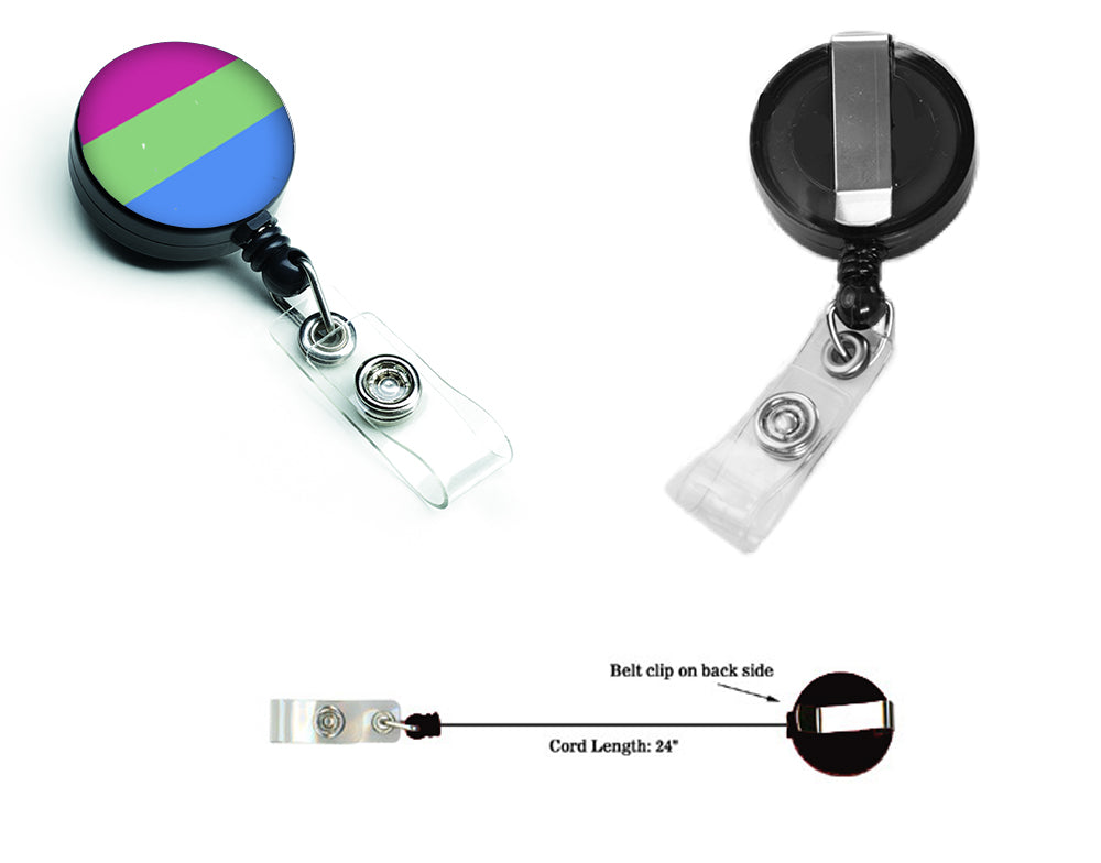Polisexual Pride Retractable Badge Reel for Nurses ID Badge Holder with Clip Retractable Employee Badge Holder, Belt Clip
