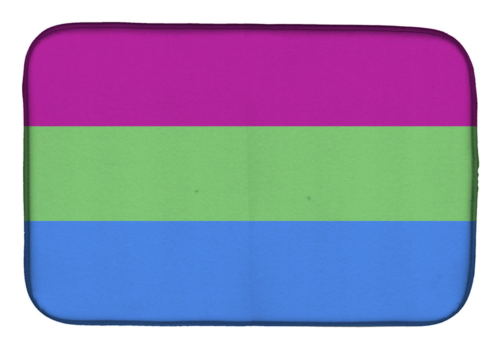 Polisexual Pride Dish Drying Mat Absorbent Dish Drying Mat Pad for Kitchen Counter Dish Drainer Mat for Countertop, 14 x 21", Multicolor