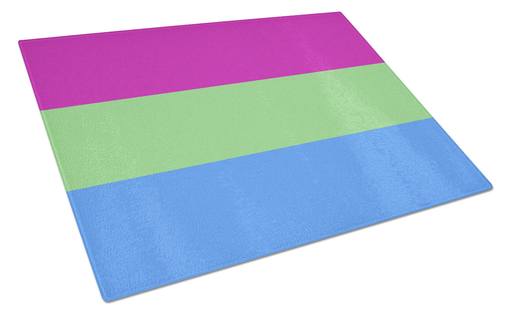 Polisexual Pride Cutting Board Tempered Glass Kitchen Cutting Surface, Heat Resistant Chopping, Non-Slip Feet, Food Prep & Serving