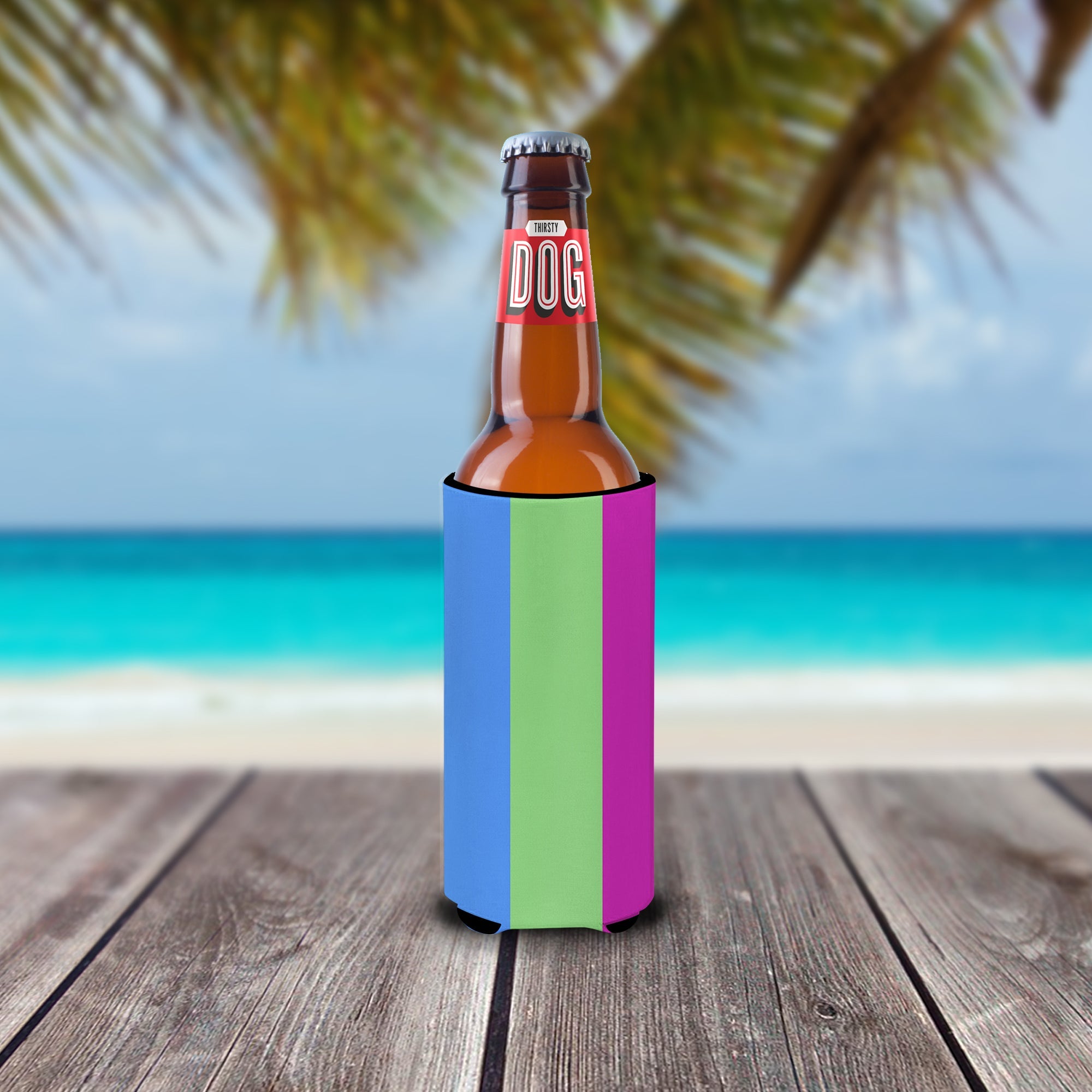 Polisexual Pride Slim Can Hugger , Insulated Foam Hugger for 12 oz Slim Cans, Beer Bottles & Water Bottles, Printed in USA