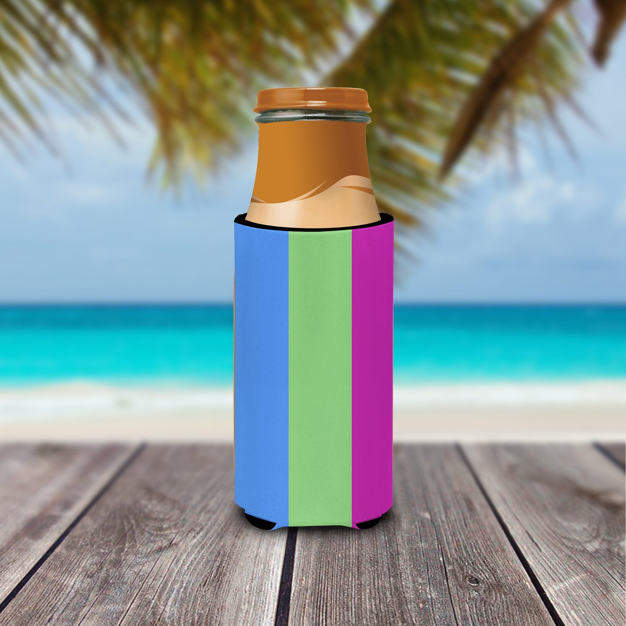 Polisexual Pride Slim Can Hugger , Insulated Foam Hugger for 12 oz Slim Cans, Beer Bottles & Water Bottles, Printed in USA