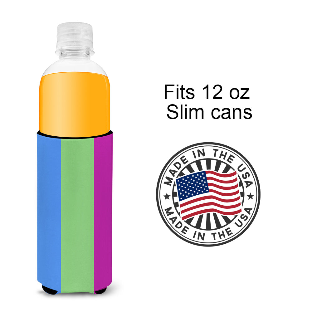 Polisexual Pride Slim Can Hugger , Insulated Foam Hugger for 12 oz Slim Cans, Beer Bottles & Water Bottles, Printed in USA