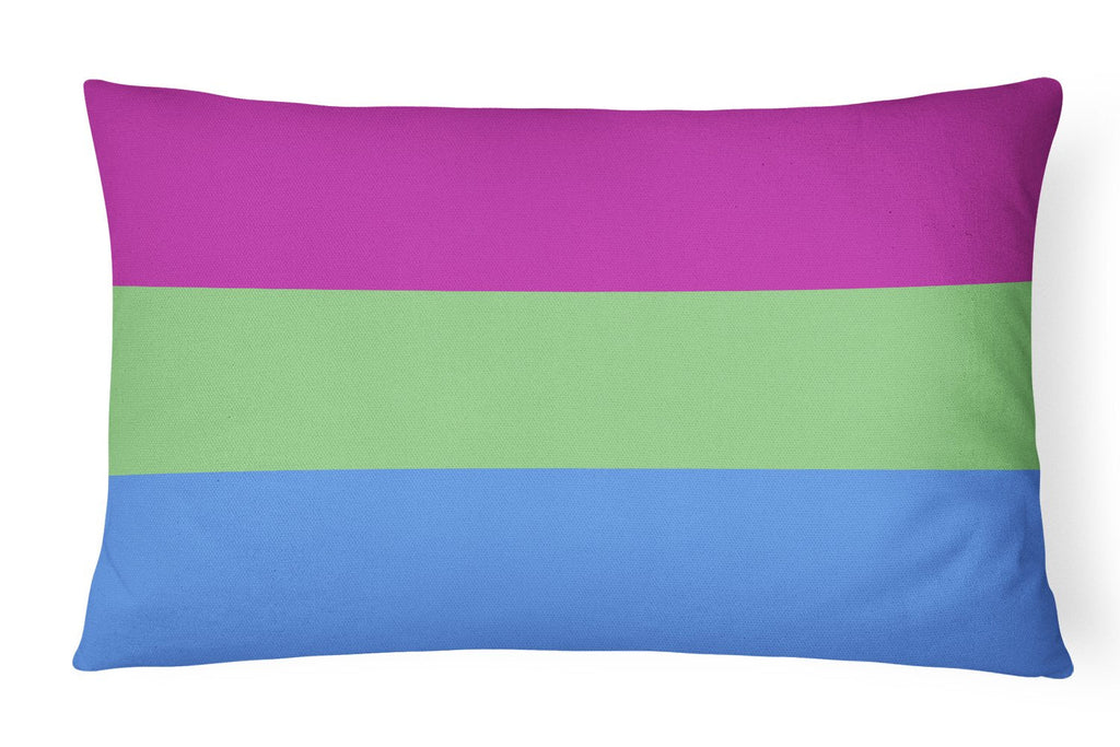 Polisexual Pride Decorative Throw Pillow 12x16 Indoor Outdoor Accent Cushion, Fabric Cover with Insert for Sofa, Bed, Porch & Living Room