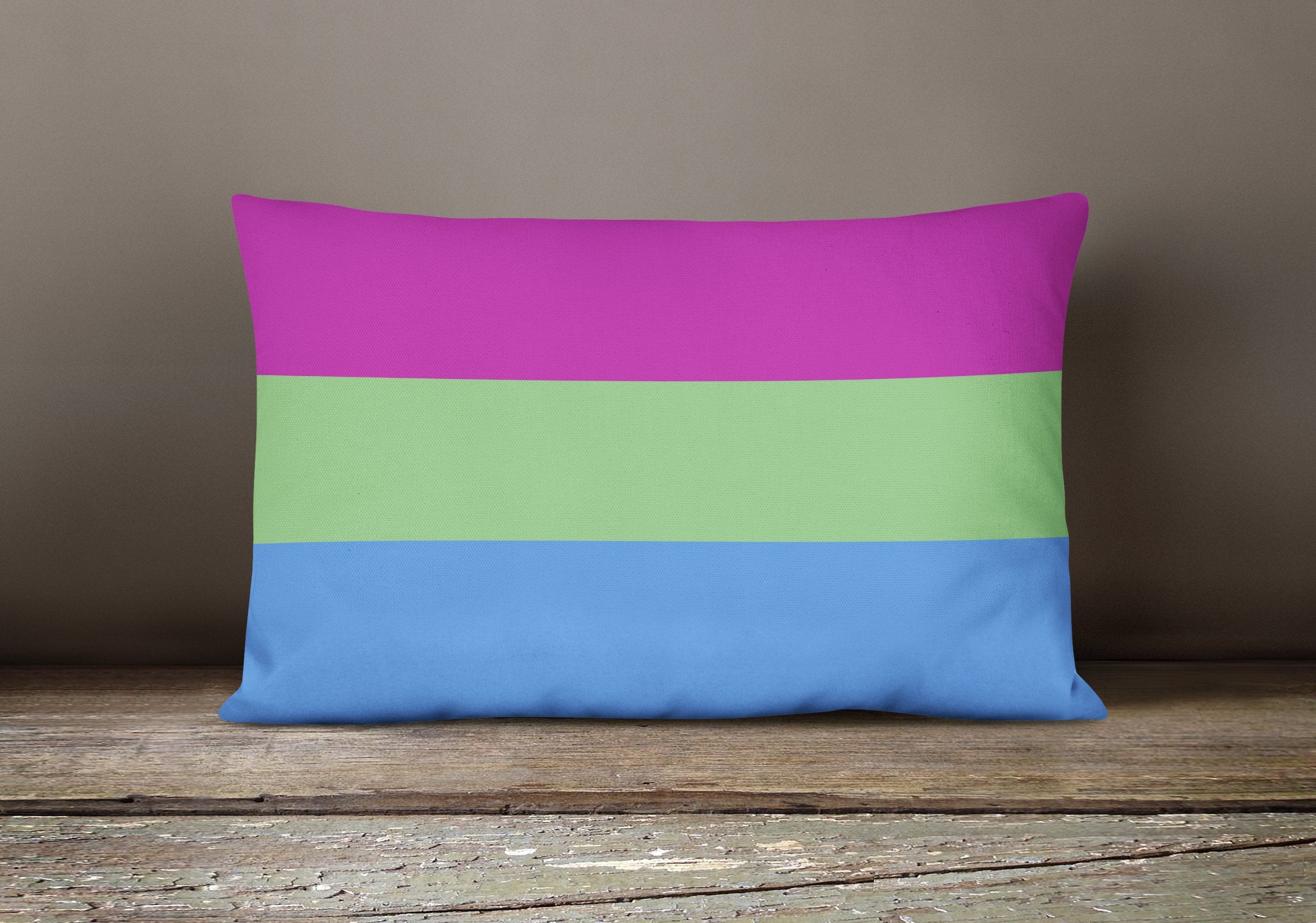 Polisexual Pride Decorative Throw Pillow 12x16 Indoor Outdoor Accent Cushion, Fabric Cover with Insert for Sofa, Bed, Porch & Living Room