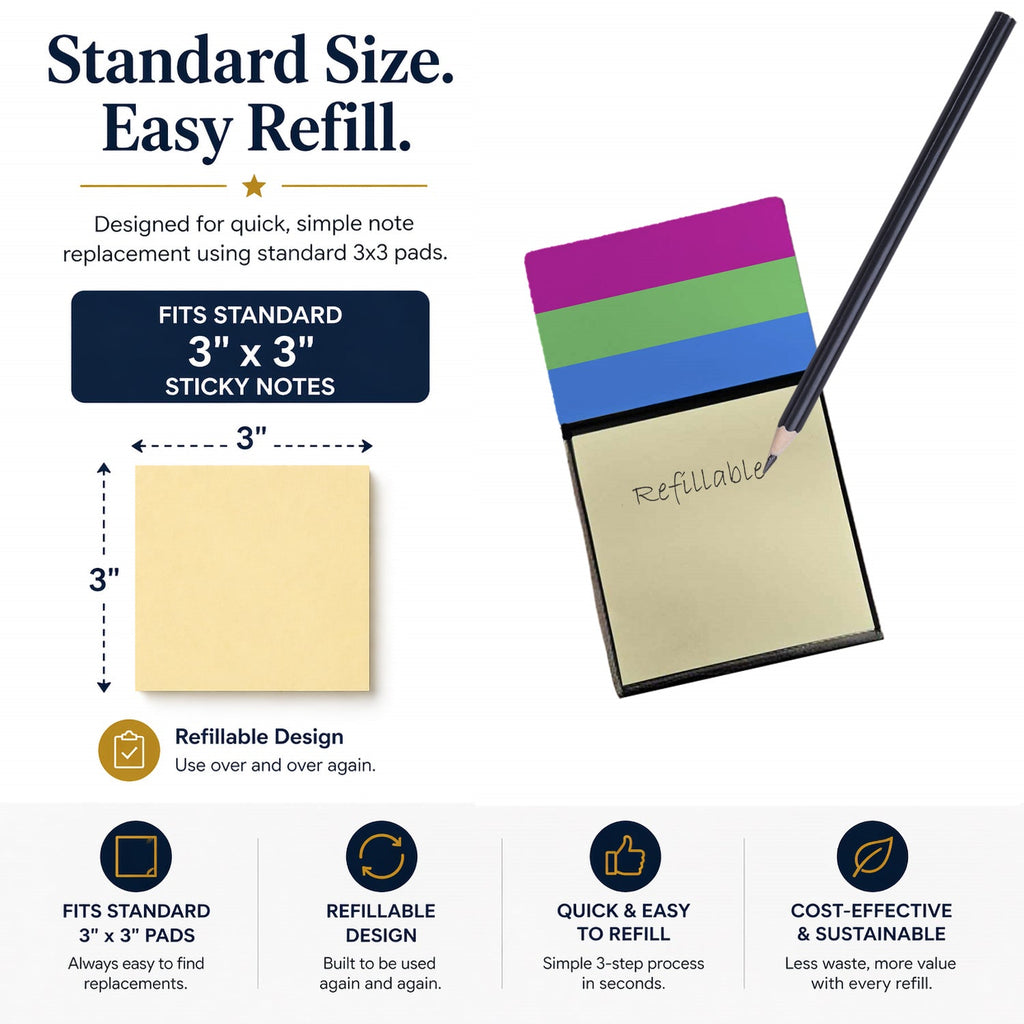 Polisexual Pride Watercolor Sticky Note Holder Refillable Dispenser Desk Accessory 3x3 Pad Gift